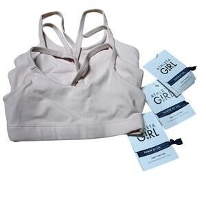 Athleta Girl Take It Easy Bra Ballerina Gown Girls XS/6 Set of 3 New With Tags